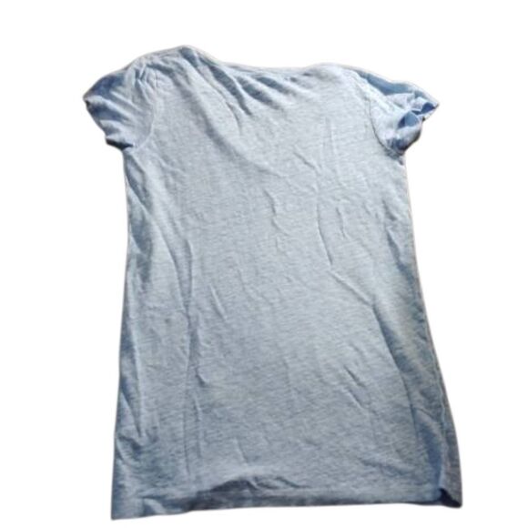 J. Crew Gray Puff Sleeve T-Shirt Relaxed Fit 109% Linen - Picture 3 of 3